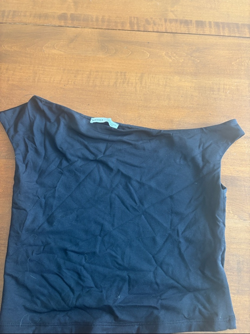 Bershka Black Off-the-Shoulder Crop Top